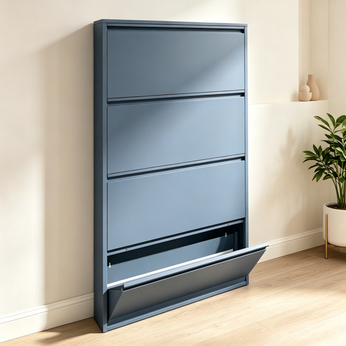 Metal shoe cabinet with - shoe, flip