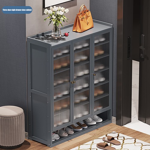 Bamboo shoe cabinet - haze, blue