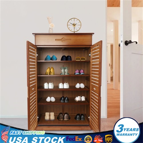 Tier wood shoe cabinet - wood, retro