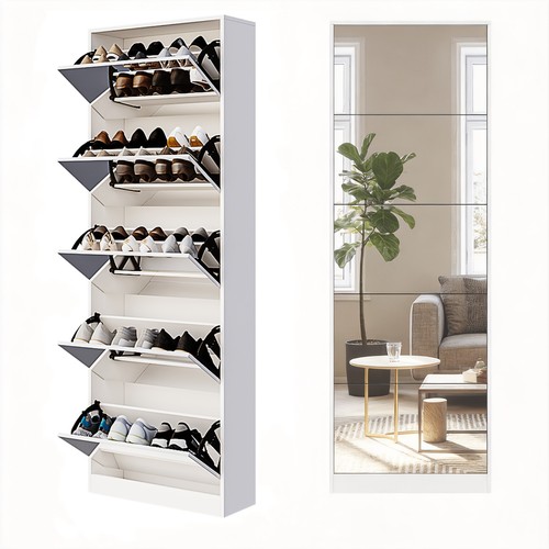 Mirror shoe storage cabinet - mirror,