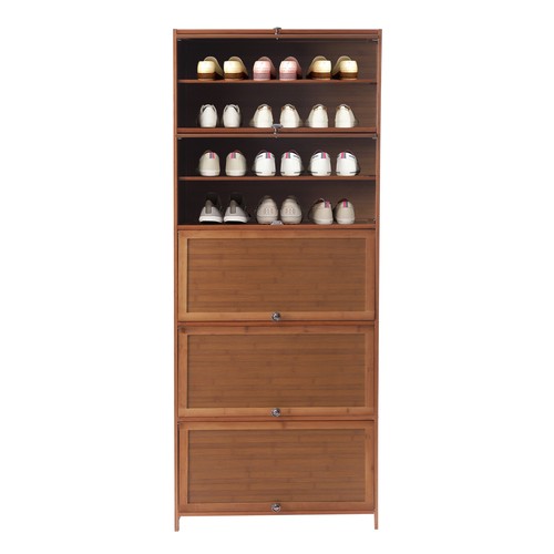 Tier bamboo shoe rack - 10-tier,