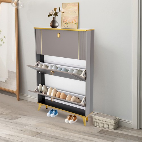 Shoe cabinet with flip door - with,