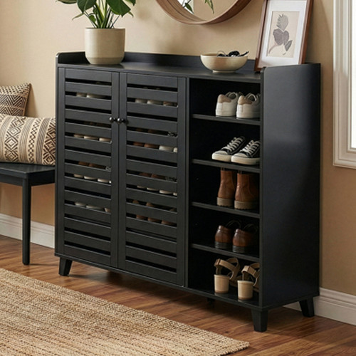 Black shoe cabinet rack 2 - cabinet, w/