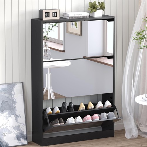 Shoe cabinet flip mirror - cabinet, w/
