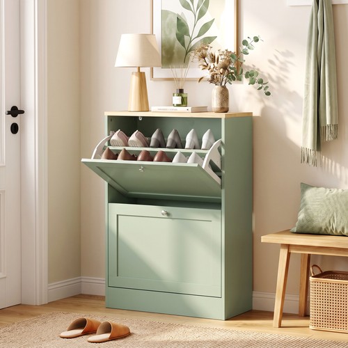 Homcom slim shoe cabinet - slim,