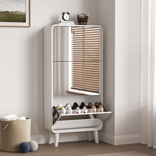 Mirrored shoe cabinet with - mirrored, 3