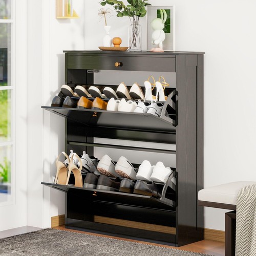 Wood shoe storage cabinet - shoe,