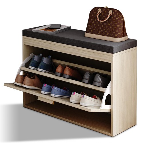 Rattan hallway shoe bench - rattan,