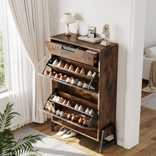 Shoe rack with drawer tilt - with,