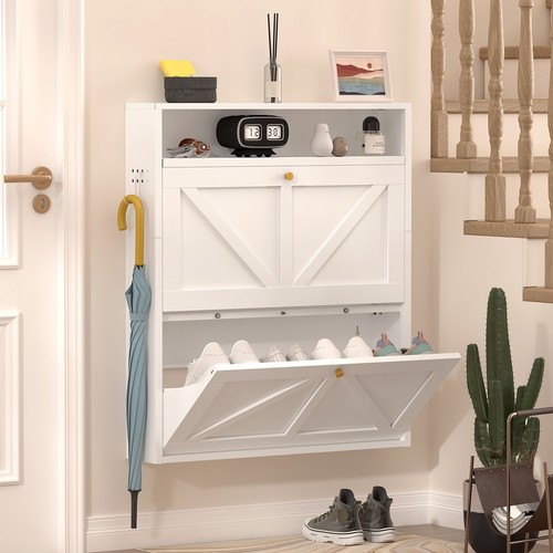 Shoe cabinet with flip - with,